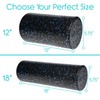 (30cm (Inches), Black w/ Blue Speckles) - Vive Foam Roller