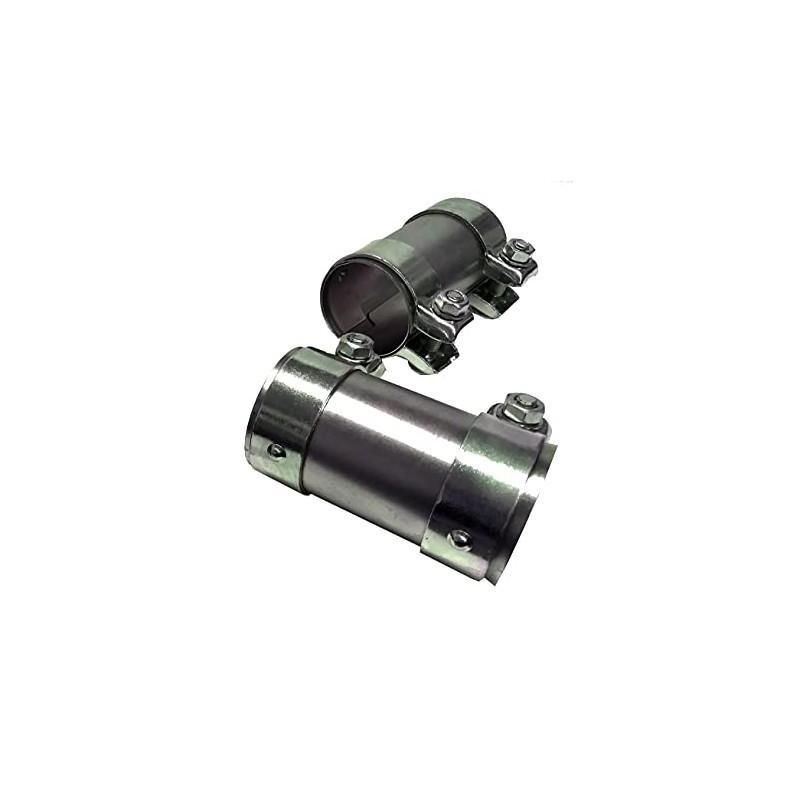 BLUETECH Universal Pipe Connector with Double Clamp for Exhaust System