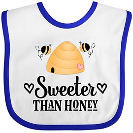 inktastic Honey Bee Girls Cute Baby Bib White and Royal 2f0e7