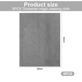 SLAXJNE Pack of 5 Grey Magic Wipe Bathroom Drying Cloth Screen Wipe Car Microfiber Cloth Jewelry Silver Polishing Cloth