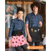 Slohif Reversible Server Apron with 6 Pockets - Waist Apron
