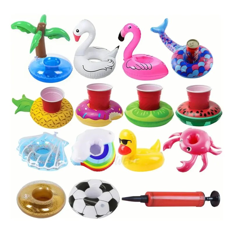 Leawede 15pzs Porta Vasos Inflables Surtidos Piscinas Con In
