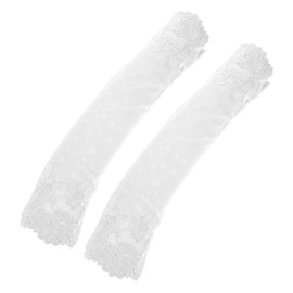 minkissy 1 Pair Lace Scar Cover Arm Sleeves Women Cover up Tape Glitter Kit Cover up Sleeve Arm Cover Sleeve Covers Forearm Sleeve Bride Anti-uv White Decorate