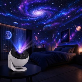 13 Films Galaxy Projector for Bedroom – HD Space Projection with Bluetooth Speaker, White Noise, Remote & Timer for Home Ambiance