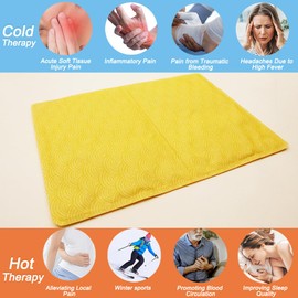 Ice Pack for Injuries, Large Ice Pack Reusable Gel Cold Pack for Hip, Shoulder, Knee, Back - Hot Cold Compress for Swelling, Bruises, Surgery - Heat Cold Therapy (Yellow)
