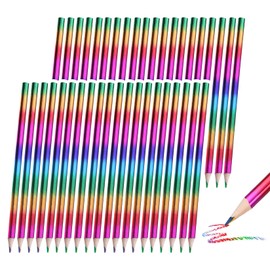 JurciCat Rainbow Pencils Pack of 40 Children's 4 in 1 Colours Pencils Children Colouring Pencils for Sketching Drawing Colouring Party Bags Children's Birthday Girls Boys