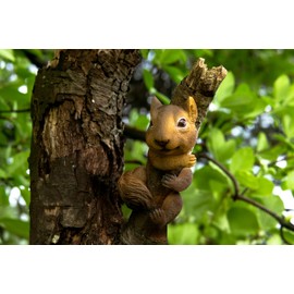 Garden Mile Tree Peeker Resin Ornaments Outdoor Decorations Garden Ornaments Housewarming Gifts Tree Decorations Easy Setup Durable Resin Painted Garden Decor (squirell)