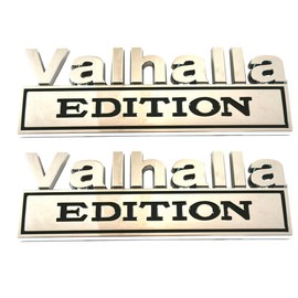 2pcs Big Size Vikings Valhalla Edition Auto Emblems Truck Badge 3D Car Bumper Sticker Valhalla Edition Emblem 3D Badges Decals Car Replacement, Viking Seasons (Chrome)