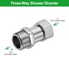 sourcing map G1/2" Shower Diverter Valve Way, Stainless Steel Bidet