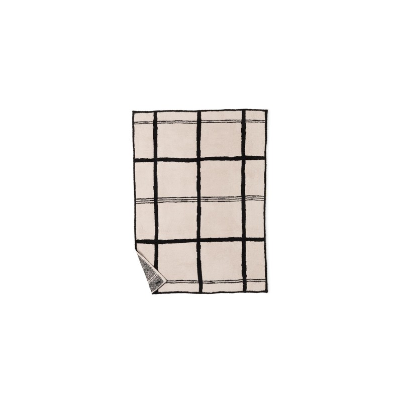 Barefoot Dreams Women's CozyChic Grid Plaid Throw, Stone/Black, One Size