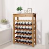 kinbor Wine Rack Bamboo Storage Cabinet 36 Bottle Wine Storage