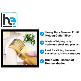 Banana Slicer Stainless Steel Slicer Fruit Peeler Pepperoni Slicer Handheld Durable Kitchen Tool for Bananas Vegetable Cucumber Hotdog Fruit by HOMEELABADOR