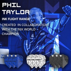 Target Darts Phil Taylor Ink Design No.6 Dart Flights - 3 Pack (9 in Total)