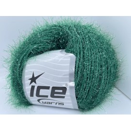 Sparkle Soft Green - Ice Yarns Metallic Lurex Nylon Eyelash Yarn 50gr 153yds,Green, Sparkly