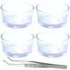 Fuongee Small Reptile Feeding Dish Food Water Bowl Feeder Cup Basin Fit for Nano Small Reptile Spider Small Lizard Scorpion, 4 Pack, 0.5 Oz