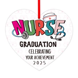 FLYAB 2025 Nurse Graduation Gift - Nursing Christmas Ornament for New Grad Nurse Celebrating Your Achievement Best Graduation Gifts for Her