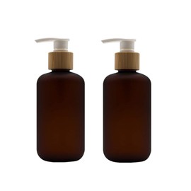 Bamboopack 2 Pack 250ml/8oz Empty Plastic Pump Bottle Toiletries Dispenser Soap Lotion Dispenser Containers Bath Accessories with Lotion Pumps