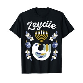 Matching Family Hanukkah Pajama Top Dreidel & Menorah Zeydie T-Shirt