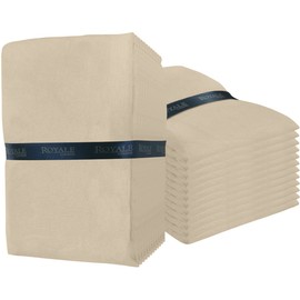 ROYALE LINENS Flour Sack Dish Towels - 28" X 28" Kitchen Towel - Super Absorbent Flour Sack -100% Ring Spun Cotton -Tea Towels - for Embroidery, Cloth Diapers, Cheese Strainers - (24 Pack, Natural)