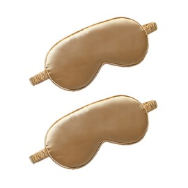 WIZBIOTECH Pack of 2 Sleeping Mask for Women & Men Girls Adjustable Eye Mask Women's Sleeping Mask Breathable Travel Unisex Set (Gold)