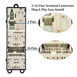 Left Front Driver Side Master Power Window Switch Compatible with Nissan Titan 2004 2005 2006 2007 2008 2009 2010 2011 2012 Armada 2004-2007 Quest 2004-2009 Murano 2003-2008 Replace OE# 25401-ZT10A