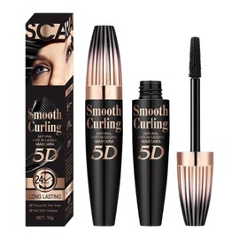 2PC 5D Wimperntusche Wasserfest, Langlebige Volumizing Curling Verlängerung Mascara, Stereoscopic Fibrous Eye Black Mascara, Dick und Kraus, Bleibt Haften und Verschmiert Nicht
