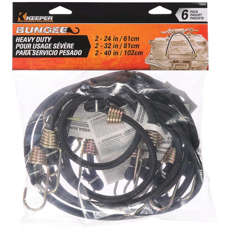 Keeper 06356 Heavy Duty Bungee Cord, 6 Piece