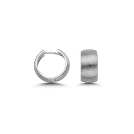 Cassini | Wide Hoop Earrings Brushed Matt 925 Sterling Silver High-Quality Women's Earrings Silver Earrings Diameter Approx. 16.5 mm 3CTE, Sterling Silver