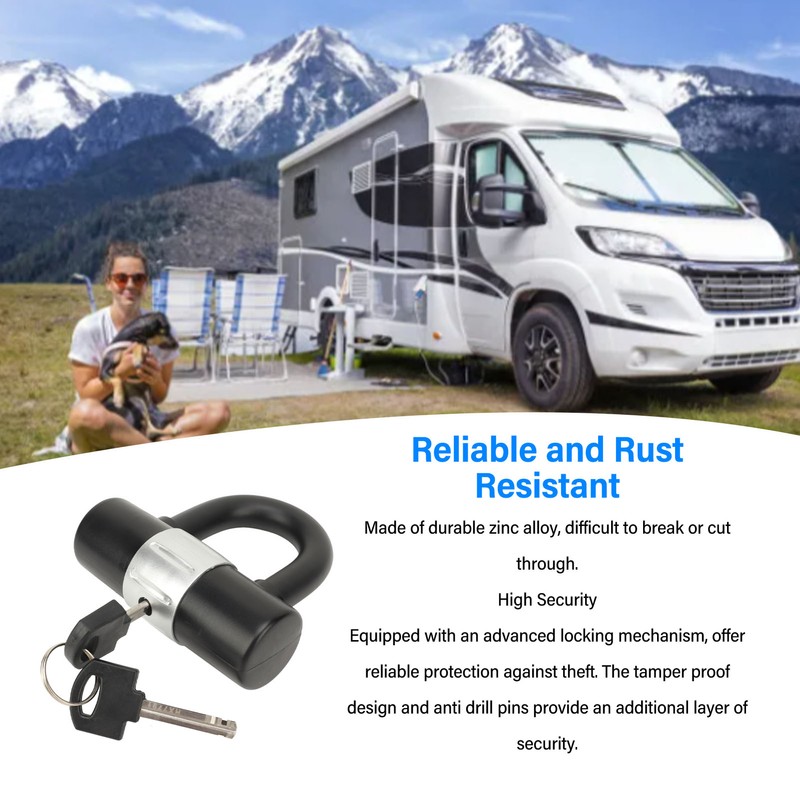 U Lock Disc Zinc Alloy Anti Theft Rust Proof Portable