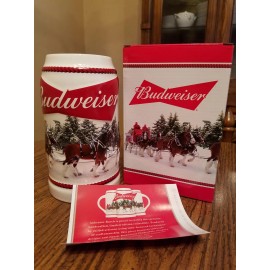 2016 Budweiser Holiday Christmas  Stein small fac flaw  Beer Busch NIB Free Ship