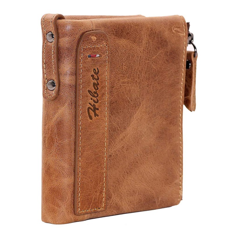 Hibate Men Leather Wallet RFID Blocking Men's Wallets Credit Card