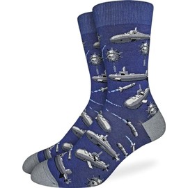 Good Luck Sock Men's Naval Submarines Socks, Adult, Shoe Size 7-12