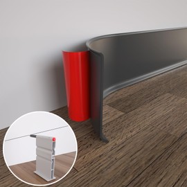 COUKIU Flexible Baseboard Molding Trim, 4 Inch x 40 Feet Self-Adhesive Vinyl Wall Base Cove Base, Peel and Stick Rubber Wall Base Moulding Trim(S100, Black)