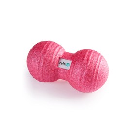 RELEXA Twinball 8 cm, ideal for massage for back pain and as a supplement to fitness training, comfortable material and recyclable, pink
