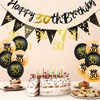 18Pcs Black Gold 16th Birthday Decorations for Him,Men,16th Birthday Banner