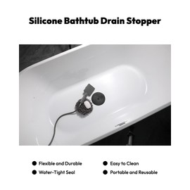 Jomeech Tub Stopper, Silicone Bathtub Drain Stopper, Bathroom Sink Stopper, Pack of 2