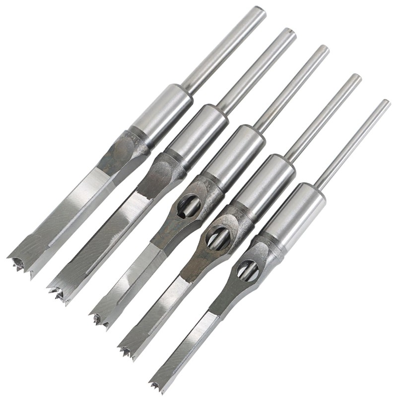 TINVHY 7PCS Woodworking Square Hole Tenon Bits Hole Saw Tenon