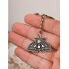 HAQUIL Witchy Moon Cycle Keychain, Retro Skull Moth Key Ring
