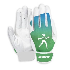 No Mercy Youth Softball Batting Glove - Ombre - Colour: Green/Aqua Ombre, Size: Youth Medium