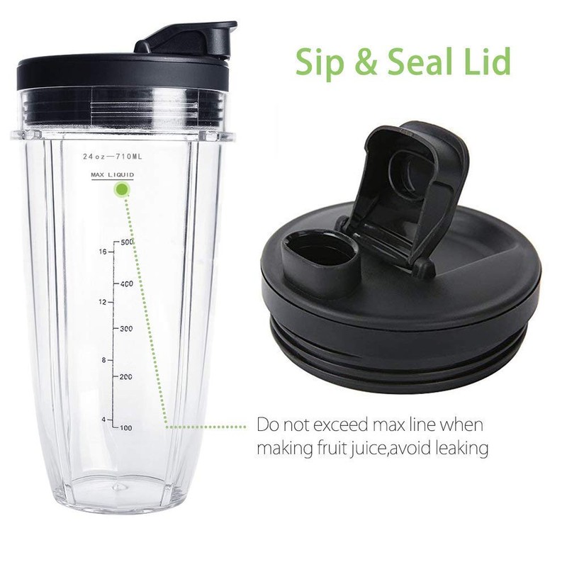 24OZ Blender Cup for Nutri Ninja Blender Cup with Lid