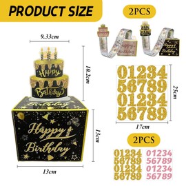 2 Surprise Gift Boxes And 2 Digital Stickers, Birthday Party Decorations, Creative Birthday Gifts, Gift Packaging.