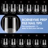 BORNBYME Short Square Soft Gel Nail Tips,120PCS Pre Buff Full