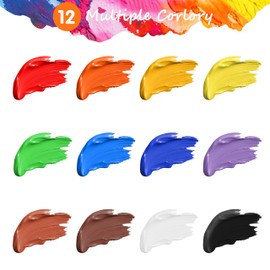 KINSPORY Acrylic Paint Set 12 x 36 ml, Acrylic Paint Set