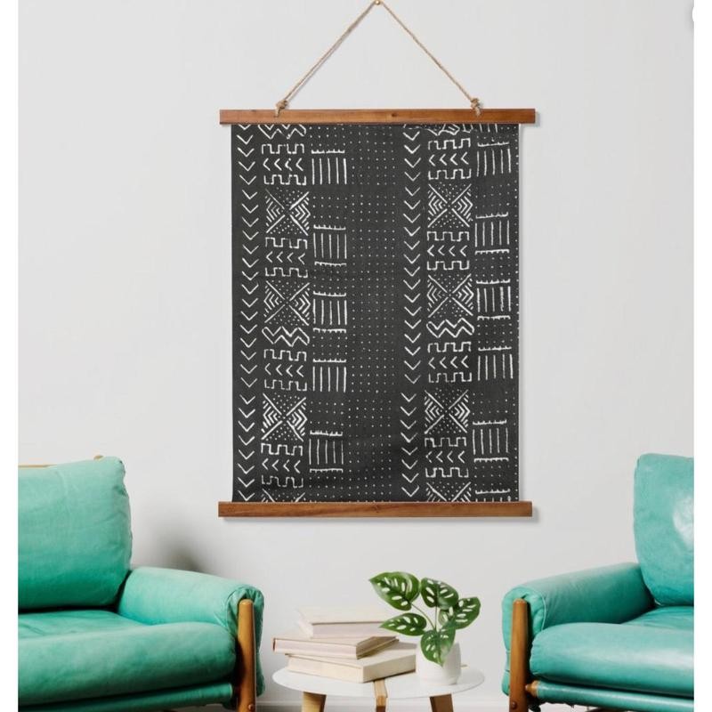 Segou Mudcloth-inspired Wallpaper, Bedding, and Art - Size: Standard roll