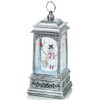 Christmas LED Rustic Silver Water Spinner Lantern Snowman & Deer