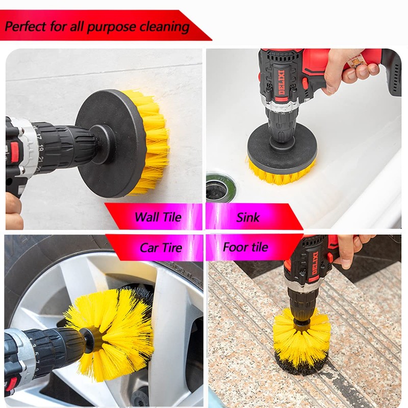 Drill Brush for Cleaning, 20 Pieces Drill Brush Set, Power