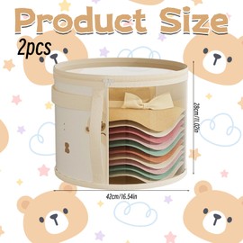 2PCS Hat Boxes, Hat Boxes with Lids, Spacious Storage Box for Fashion Enthusiasts and Travelers, Wardrobe Organization and Church Events