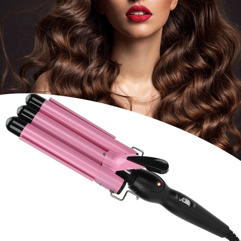 3 Barrel Curling Iron Wand Adjustable Hair Curler Waver Crimper