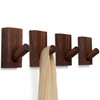TURDORIA 4-Pack Wood Wall Hooks for Hanging - Decorative Mounted