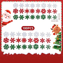 Pack of 100 Wooden Christmas Decoration Snowflakes Decoration, 20 mm Scatter Decoration, Snowflake Decoration, DIY Table Decoration, Christmas Tree Decoration, for Christmas, New Year's Eve, Winter,